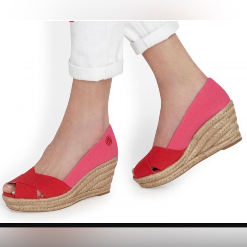 New Tory Burch Filipa Two Tone Espadrille Women Size 8.5